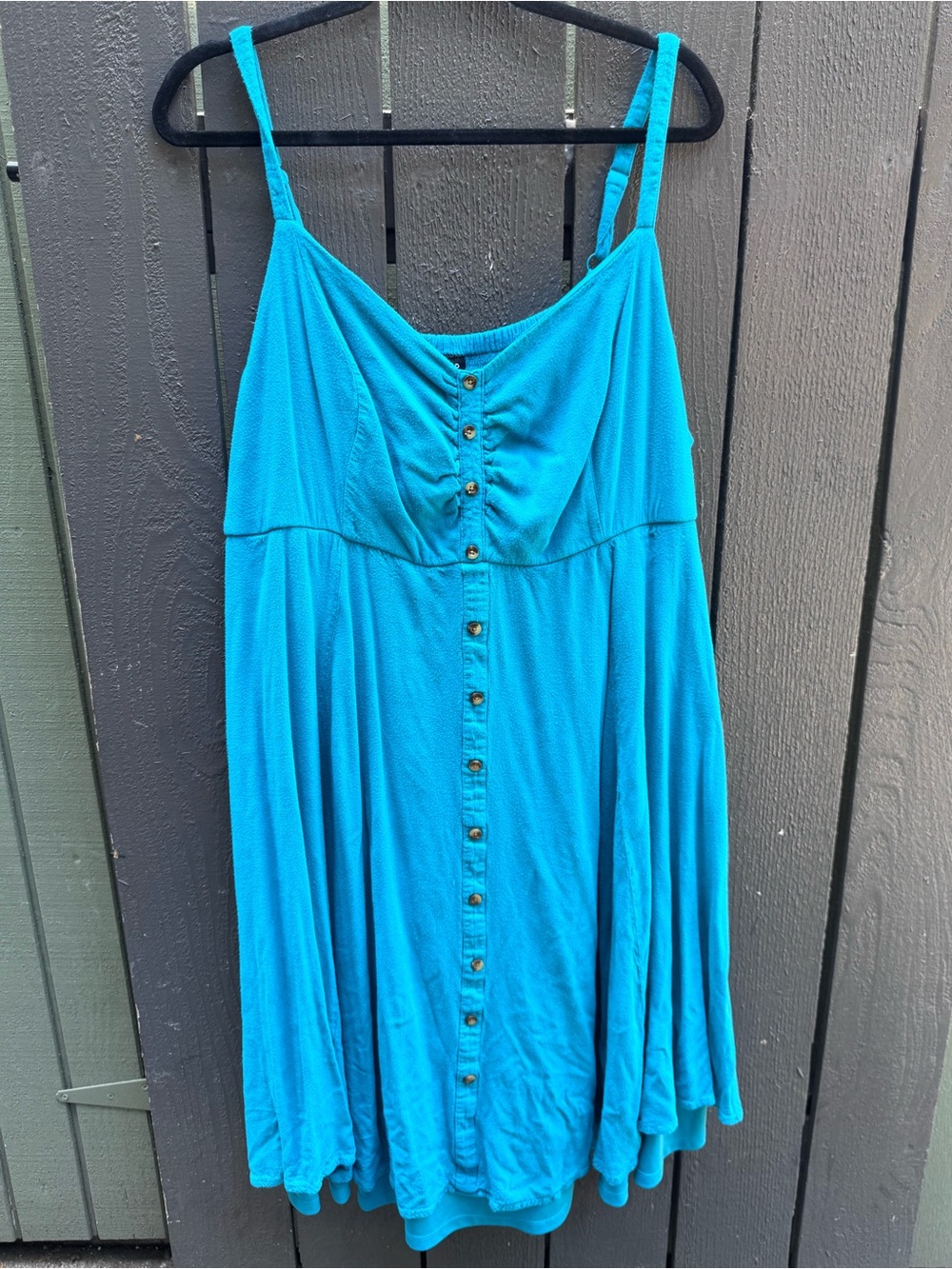 Torrid Teal Flowy Fo-Button Down Dress with Pocket - Size 3